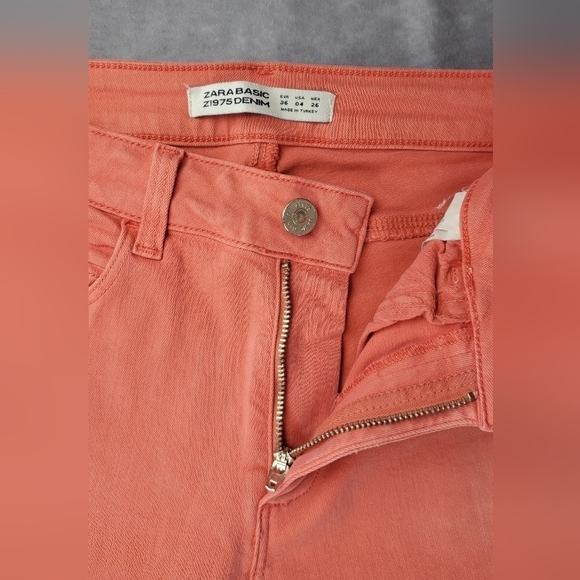 Bundle Only: ZARA Basic Denim Z1975 Orange Cotton Skinny Jeans Women's Size 4 - Picture 3 of 10